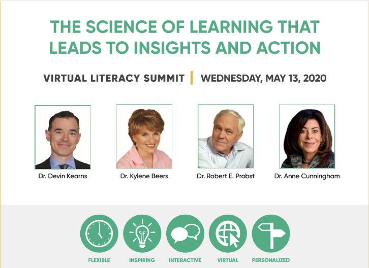 Virtual Literacy Summit campaign featuring the event speakers and experience pillars